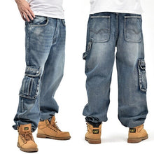 Load image into Gallery viewer, Narrived 2019 Men&#39;s blue Baggy Jeans with side pockets Hip Hop Designer Brand Skateboard Pants loose Style Plus Size 30-46
